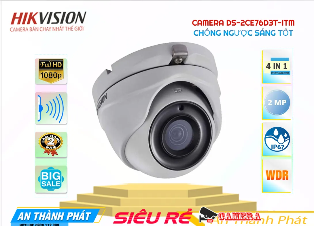 Camera Dome DS-2CE76D3T-ITM Hikvision,DS-2CE76D3T-ITM Giá rẻ,DS-2CE76D3T-ITM Giá Thấp Nhất,Chất Lượng